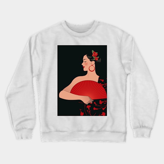 Spanish Lady Crewneck Sweatshirt by LaInspiratriz